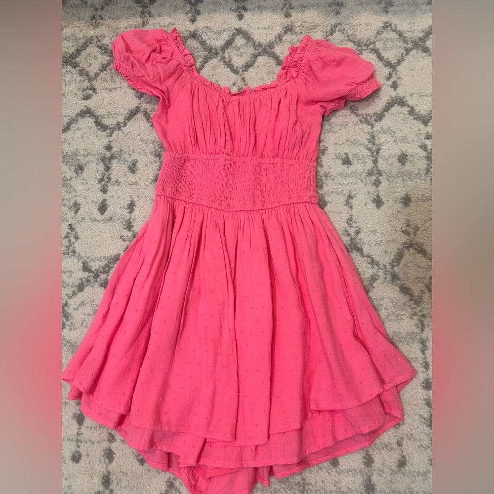 Hollister Pink Ruffled Casual Dress
